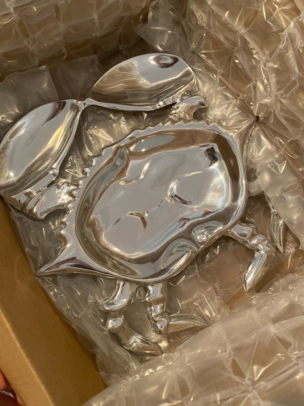 Crate&Barrel Polished Silver Crab Server Set